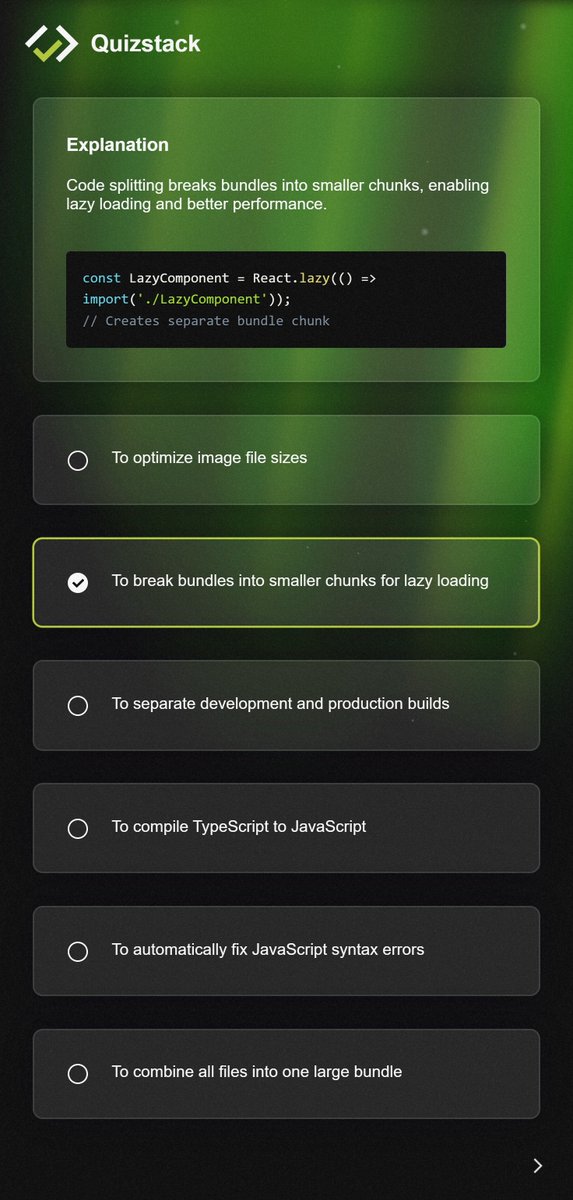 quizstackapp's tweet image. Are you using Webpack in your frontend projects ?

Discover more web stacks on quizstack.io 📦