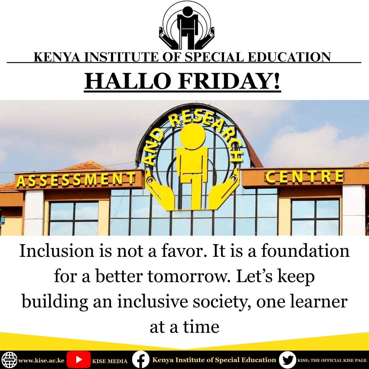 KISE2023KENYA's tweet image. Not that it’s end of the week ,let’s interact a bit  . 
✨ How are you promoting inclusion in your space today?
Share with us in the comments! 👇

#HalloFriday #InclusionForAll #KISE #SpecialEducation #InclusiveSociety #BetterTomorrow
