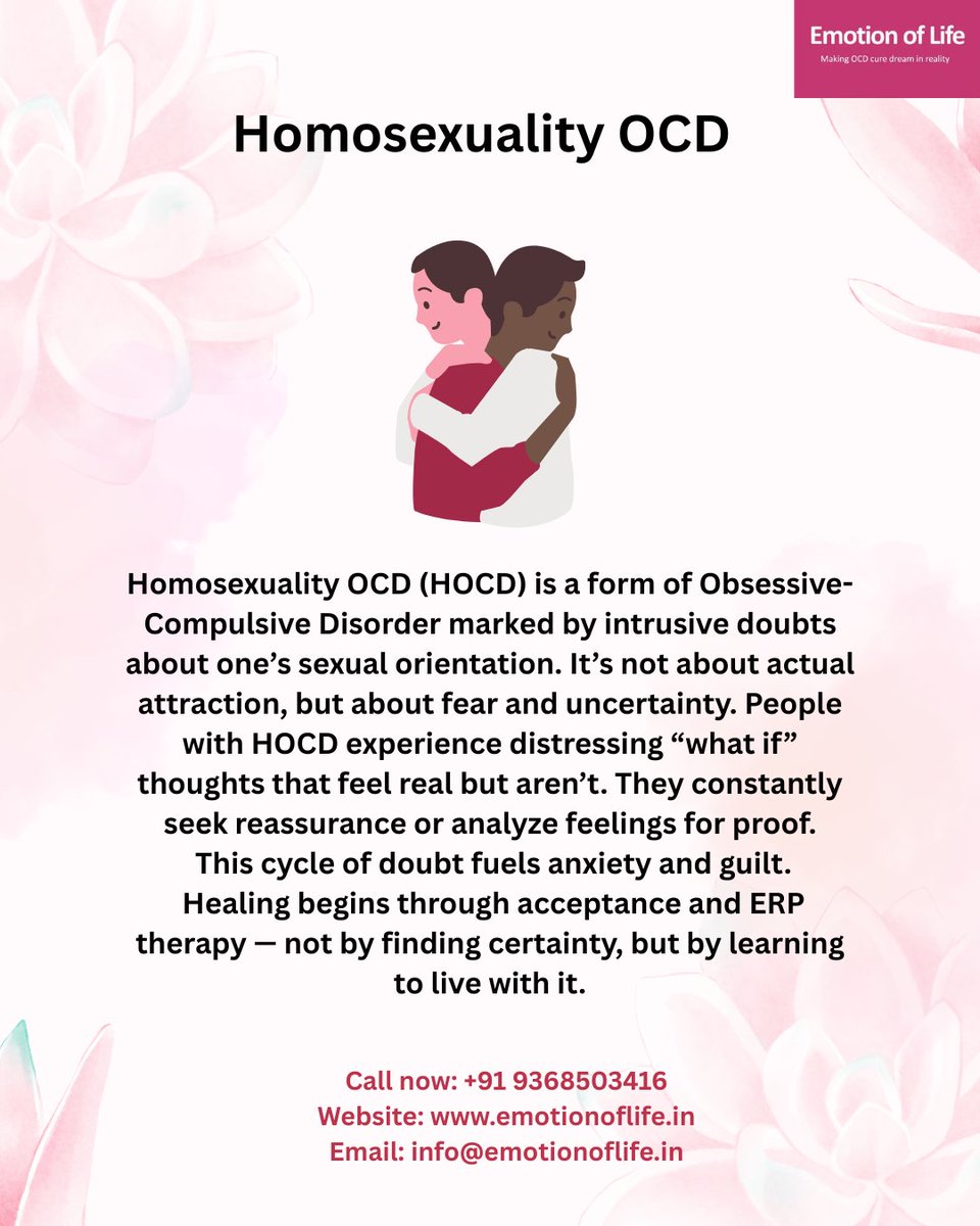 emotionoflife75's tweet image. Sometimes the mind whispers — “What if you’re not who you think you are?” That’s what #HOCD does — it’s not about identity, but anxiety. Healing begins when you stop fighting thoughts and start understanding them. 🌿
#EmotionOfLife #OCDRecovery #ERPforOCD #MentalHealthAwareness