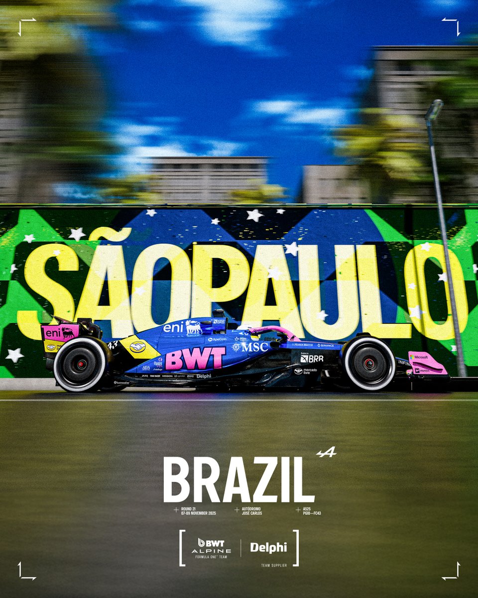 delphiautoparts's tweet image. São Paulo’s vibrant spirit comes alive in this year’s #BrazilGP poster! 🇧🇷✨Wishing our partners @AlpineF1Team the best of luck on track this weekend — let's go, team! 💙🍀

👉 Discover the story behind the poster here: alpinef1.com/news/behind-th…