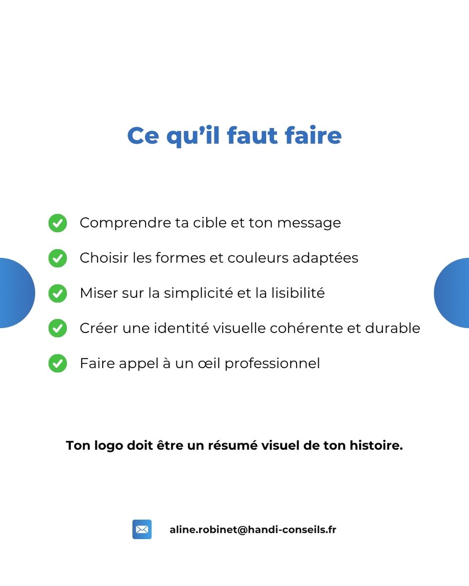 HandiConseils's tweet photo. Un logo, ce n’est pas juste une belle image.
C’est la première impression que votre entreprise laisse à vos clients.

On s’occupe de votre logo !
👉 06 09 85 71 00
✉️ aline.robinet@handi-conseils.fr
🌐 https://t.co/KJX4XEaLDx https://t.co/3ie8n2bpp2