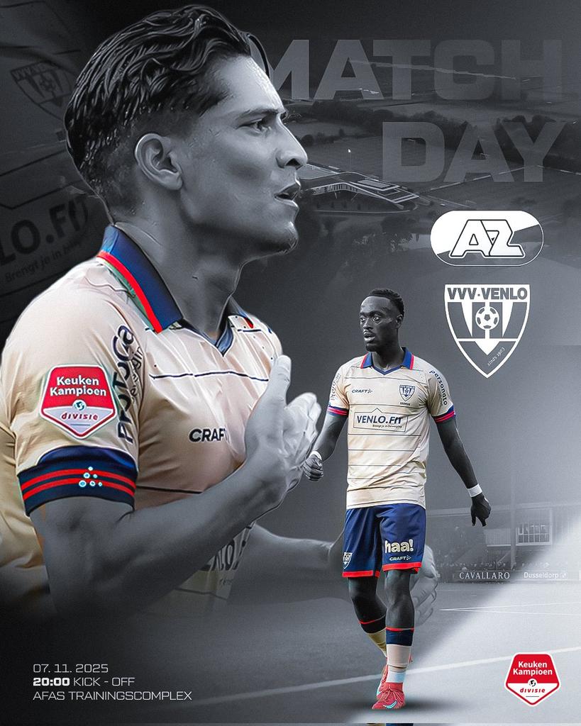 ***MATCHDAY***
Vanavond staat voor de 5e keer in de historie op het programma: #jazvvv
VVV won nog nooit in Wijdewormer. Alle eerdere edities eindigden in een zege voor de Alkmaarse beloften: in 2021/22 (2-0), 2022/23 (4-3), 2023/24 (2-1) en 2024/25 (3-0) verloren de geelzwarten.