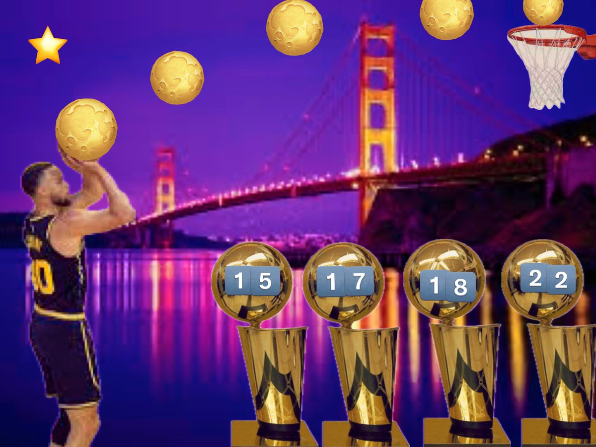 Tad4uk's tweet image. #Steph #Curry #Warriors 🏆 🏆 🏆 🏆 #NBA @dawnGSW 

Shooting Star 💫 to the…………………….. Moon 🌕
