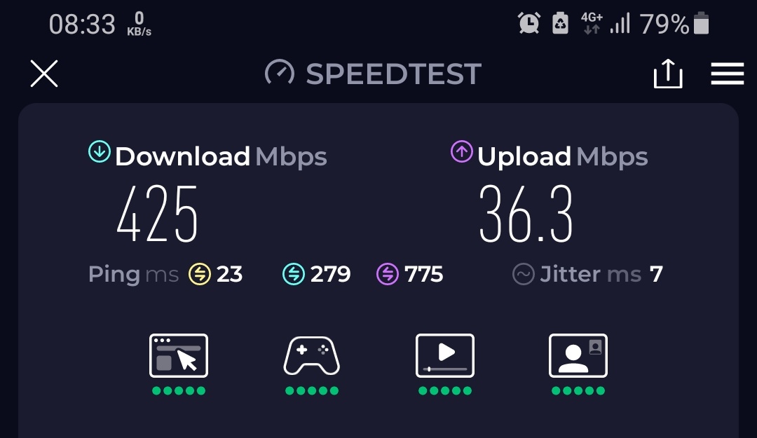 anismail's tweet image. La 4G+ profite aussi du lancement de la 5G au Maroc. Speedtest Inwi ce matin à Rabat (Océan).