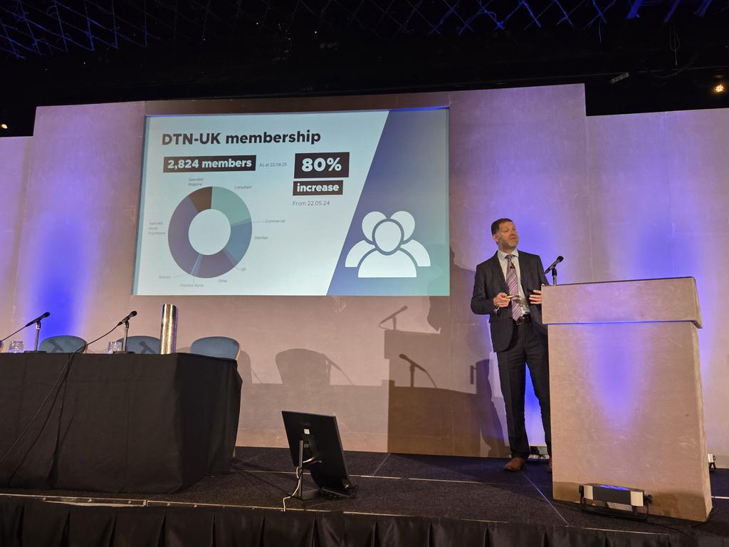 WilmotEmma's tweet photo. @DTN_UK opening speech from chair, Dr Alistair Lumb. Membership approaching 3K, educational resources 19K views a year! @drpratikc @DrAliLumb @@sugarydoc @geraldinegallen https://t.co/MInM0WlZFw
