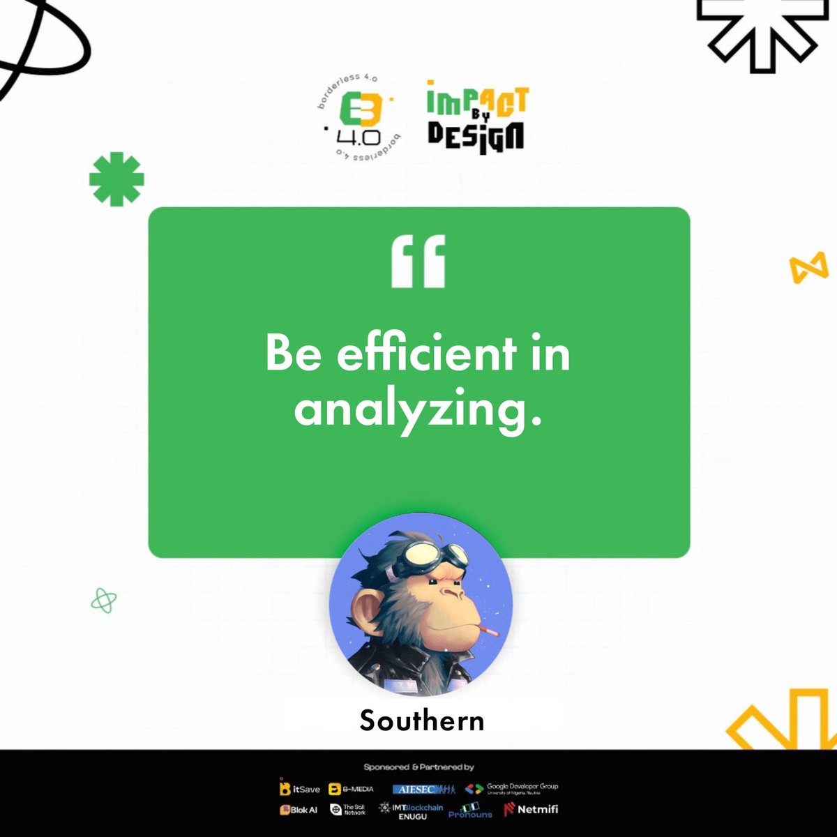 Borderless_Ph's tweet image. Gm gm, Unbordered fam!🫶

It's another day to be productive, and here's a quote to take home, brought to you by our final speaker at Borderless 4.0, Uniport: the ever multifaceted DeFi analyst and ambassador, Southen @Southen13!

#Borderless40 #ImpactByDesign #Web3 #Crypto