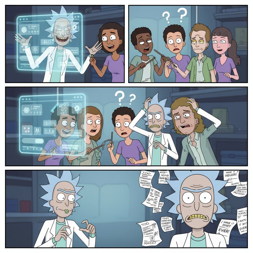 PaulLe1321's tweet image. When the user testing feedback contradicts every design principle you know. 🙃
 #UXUI #UserTesting #RickAndMorty