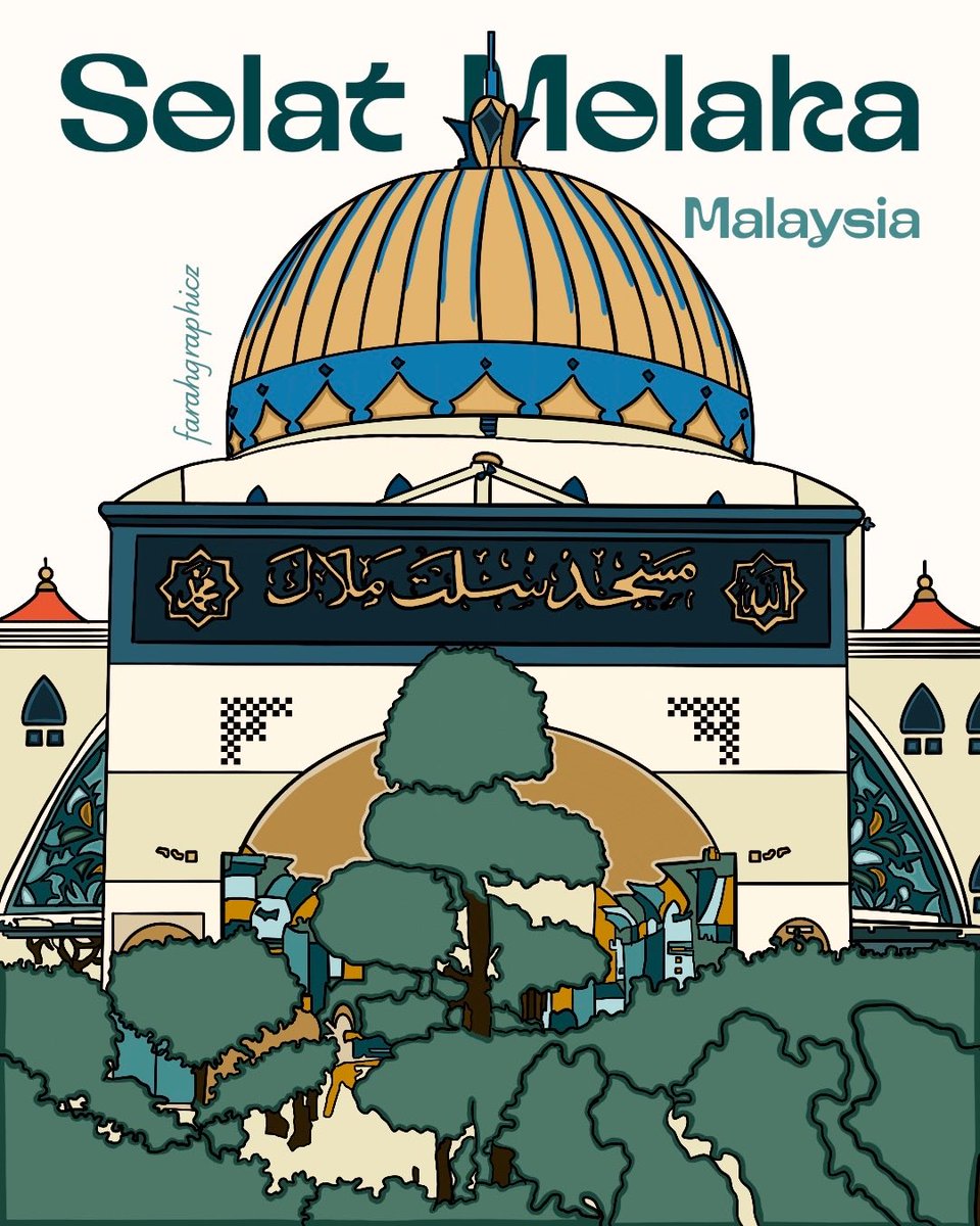 The Selat Melaka Mosque, often called the floating mosque, appears to rest on the waters of the Strait of Malacca during high tide. At night, the mosque is lit with lights, reflecting across the water &amp; its minaret function as a lighthouse, guiding ships through the busy strait.