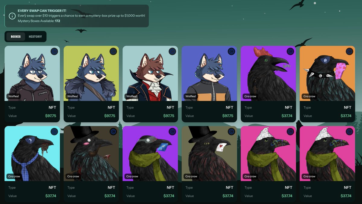 What should I buy?!

We loaded over 180+ prizes yesterday in Wolfswap's mystery boxes.

Today, my goal is to get to 250.