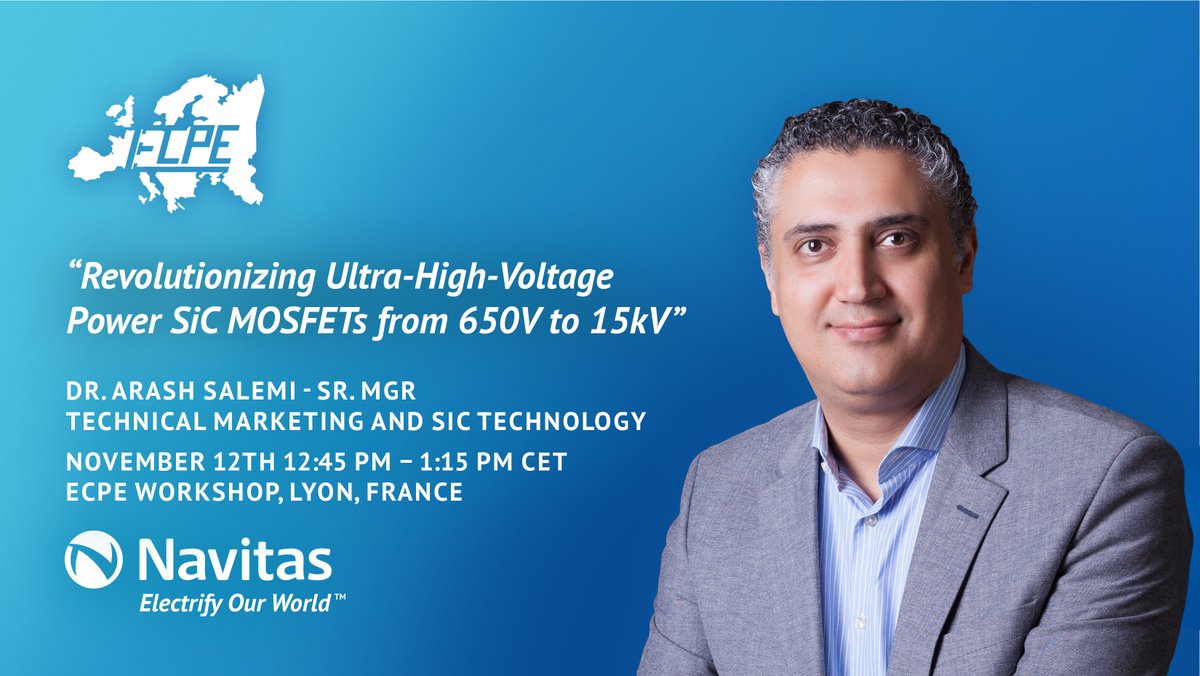 #ECPEWorkshop2025: Revolutionizing Ultra-High-Voltage Power SiC MOSFETs from 650 V to 15 kV

Event details: bit.ly/3X2zQj1
Program flyer: bit.ly/3LhuHky

#NVTS #Navitas #SiC #GeneSiC #MOSFET #Semiconductor #Innovation  #Technology