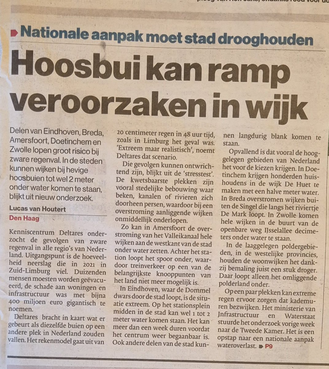 De laagstgelegen delen van Amersfoort (Amervoorde) onder water bij hoosbui 😱 Wat nu? De oplossing is 'simpel'. Voordat het Valleikanaal in de Eem loost deze aftappen/omleiden en/of een buffer creëren om te inunderen. Een soort Hollandsche Waterlinie...