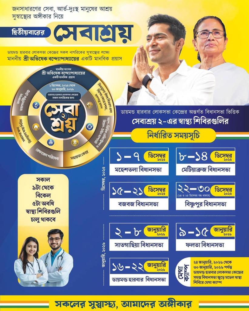 Nilonjit4AITC's tweet photo. @abhishekaitc জনতার জন্য জননেতার #Sebaashray
সকলের সুস্বাস্থ্য, তৃণমূলের অঙ্গীকার।
#WithAB https://t.co/gN8PoivVZU