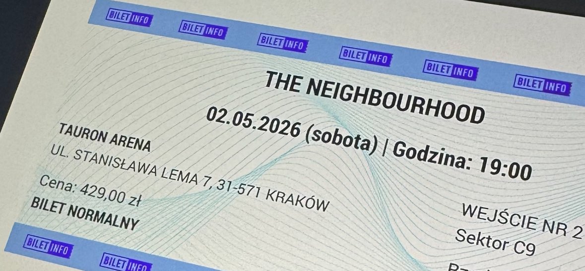 Magda70163365's tweet photo. Mam bilet!!!! #theneighbourhood #thenbhd #theneighbourhoodpoland https://t.co/b5Xlmr0Cmv