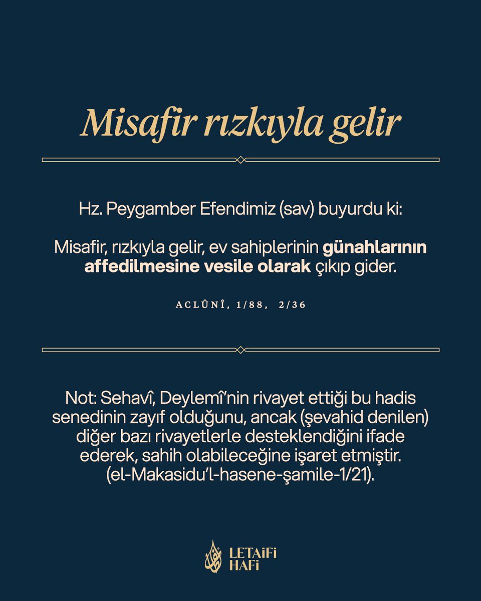 Misafir rızkıyla gelir 🌹