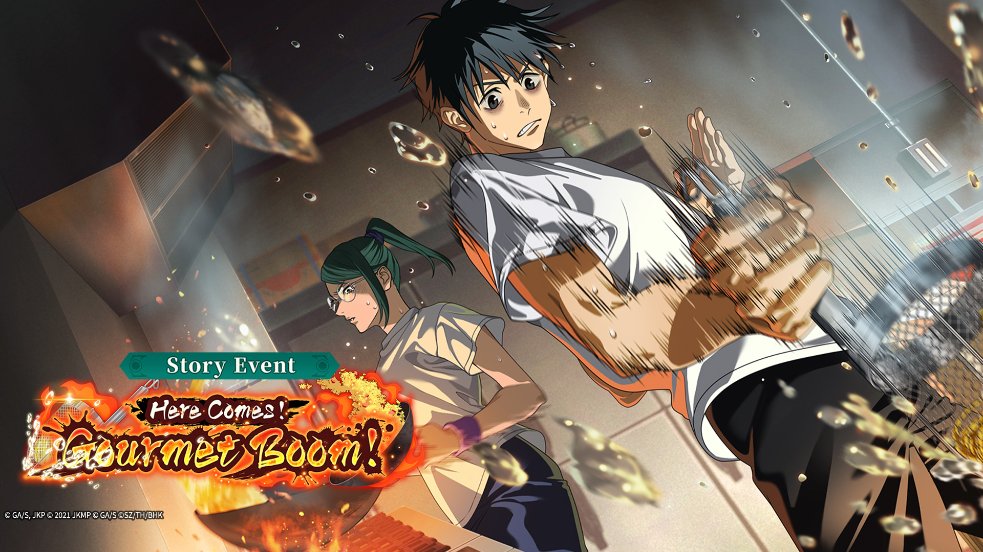 ◤#JujutsuKaisenPhantomParade◢
[Here Comes! Gourmet Boom!] Story Event is Now Here!

During the event, 
completing the task will reward you with event-limited SSR Recollection Bits.

◆ SSR Recollection Bits 
[Unprecedented Gourmet Boom]

Event Duration: 
After the maintenance