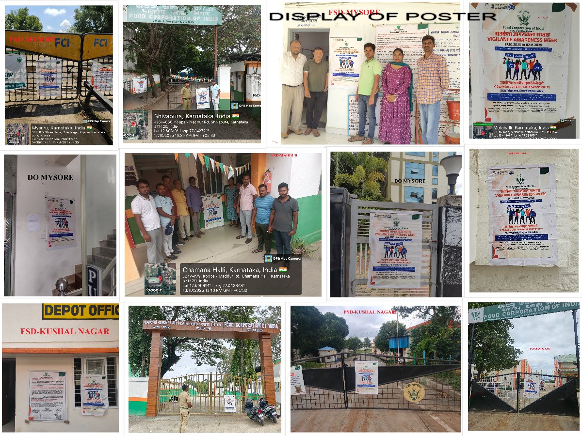 Vigilance Awarness Banners📜 &amp; Posters🪧 were displayed at DO Mysore and all the depots under DO Mysore on 27.10.2025📜बैनर और पोस्टर 🪧का प्रदर्शन- 27.10.2025 को डीओ मैसूर और डीओ मैसूर के अंतर्गत सभी डिपो में बैनर और पोस्टर प्रदर्शित किए गए। #VIGILANCE