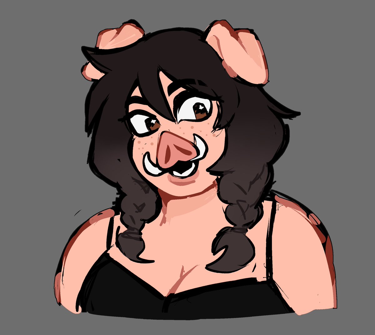 my fursona should be a pig because i actually own so many pig plushies checkmate