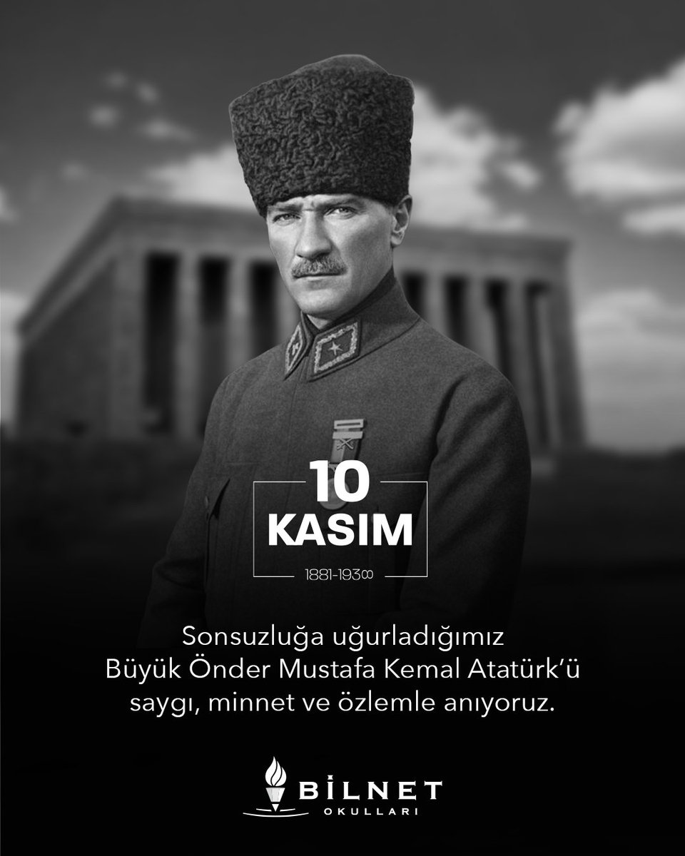 Bilnet Okulları, Türkiye Cumhuriyeti'nin Aziz Kurucusu Mustafa Kemal Atatürk'ü vefatının 87. yıl dönümünde saygı ve özlemle anıyor.

#10Kasım #Anıyoruz