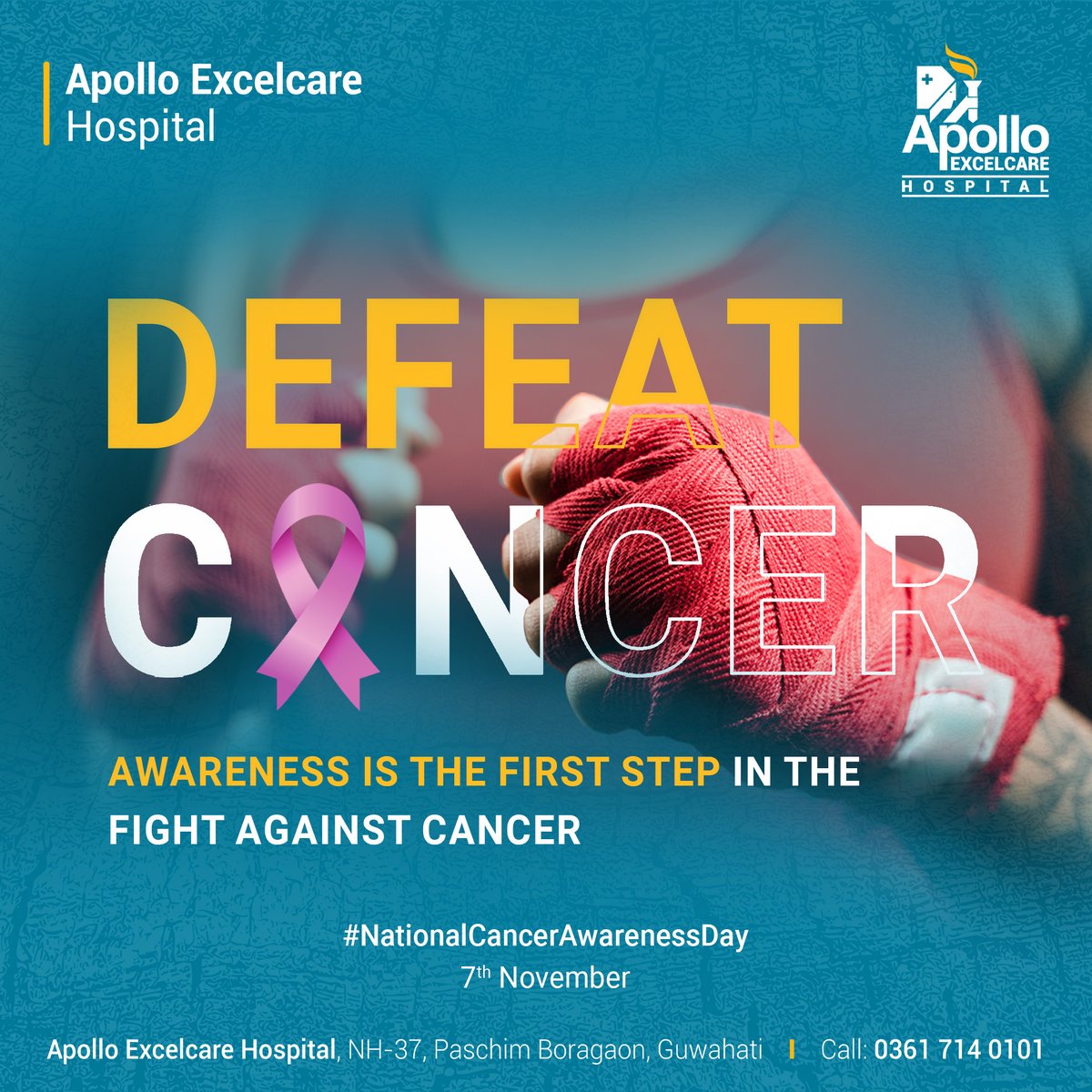 ApolloExcelcare's tweet image. Awareness is the first step in the fight against cancer. Early screening and detection always helps in improving treatment outcomes. Let's all be #ProHealth. Consult our renowned oncologists or book an appointment to get yourself screened today.

#ApolloHospitals #ApolloExcelcare
