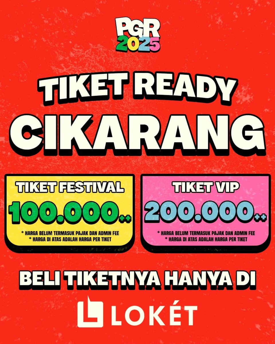 CegilsFamily's tweet photo. Ayok amanin tiketmu bestie

🗓 Sabtu, 15 November 2025 
📍 Aeon Mall, Deltamas

#gildcoustic #gilgasahid #pgr2025cikarang #pgr2025 #pgr #PekanGembiraRia #sipalingpetjah #festivalcikarang #konsercikarang #festivalbulananabisgajian https://t.co/aJ4kYJGZHn