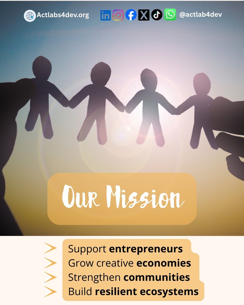 ActLab4Dev's tweet image. Big ideas start in strong communities. At @ActLab4Dev , our mission is to develop, support and look after entrepreneurs and creative economies, towards strengthening local communities and empowering business ecosystems.✨#ActLabForDevelopment #ActLab4Dev #2030Agenda