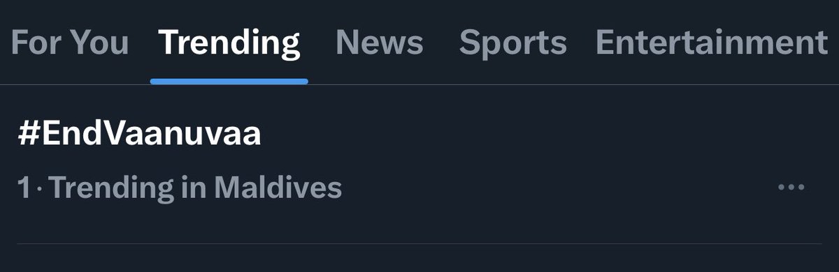 Ahammadhaa's tweet image. Do you hear ⁦@MMuizzu⁩? It’s trending because people demand an #EndVaanuvaa 

Do it.