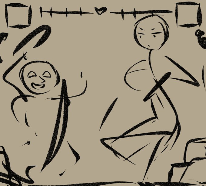 一番最初のラフってどんな感じ?って言われたときに友人に見せたやつ。みんなこんなもんだと信じてる! 