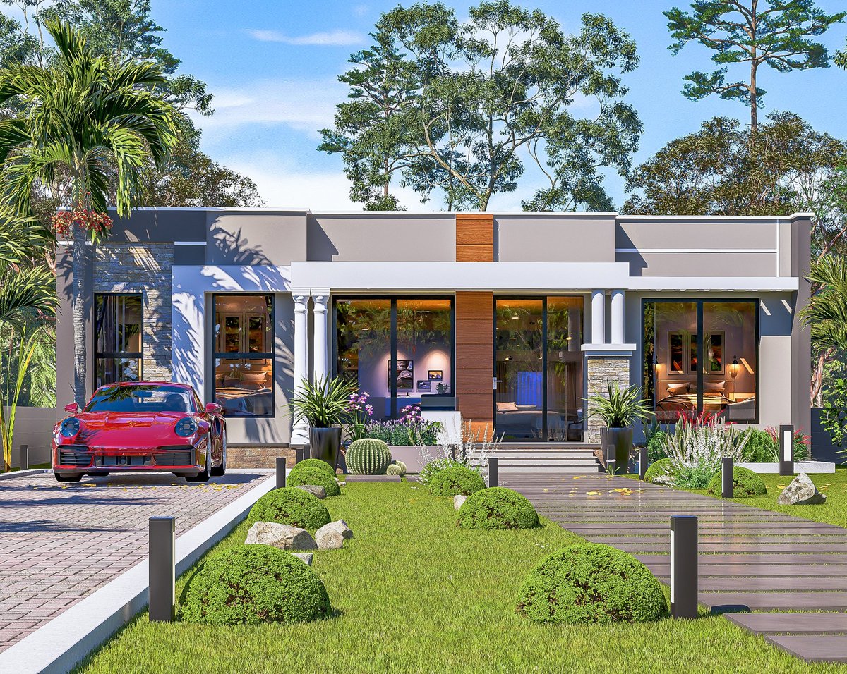 njoro_wa_mjengo's tweet image. Kitengela, setting out of this three bedroom design #MjengoniArt