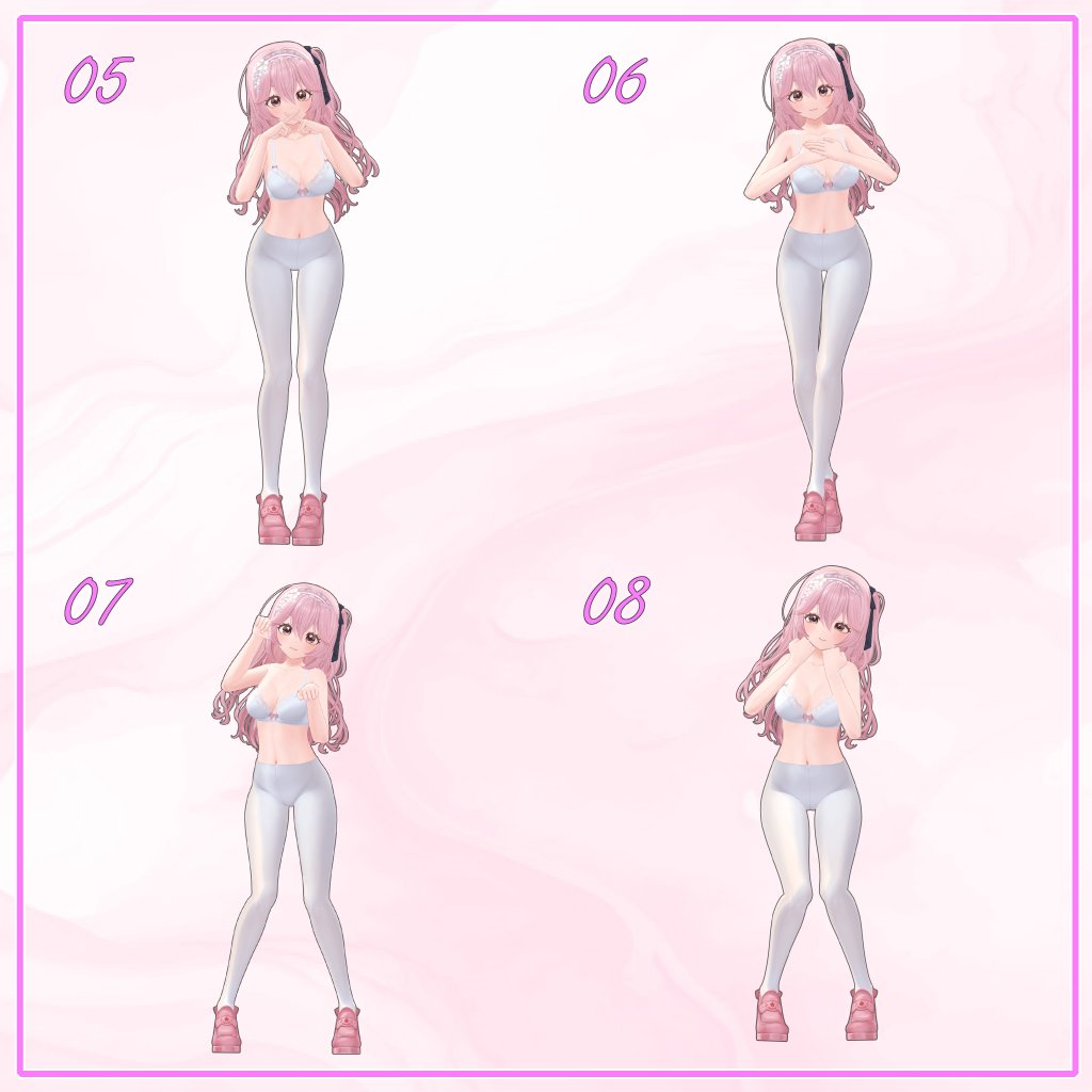 VRC_Rice_Works's tweet image. 販売ページは、こちらになります

[Cutie Pose] for Rinasciita
booth.pm/ja/items/76258…

おまけ付き版は #AvatarPoseLibrary 設定済みPrefabも同梱！
対応ツールを導入後、アバターに組み込めば
アップロードして、すぐに使えます♪