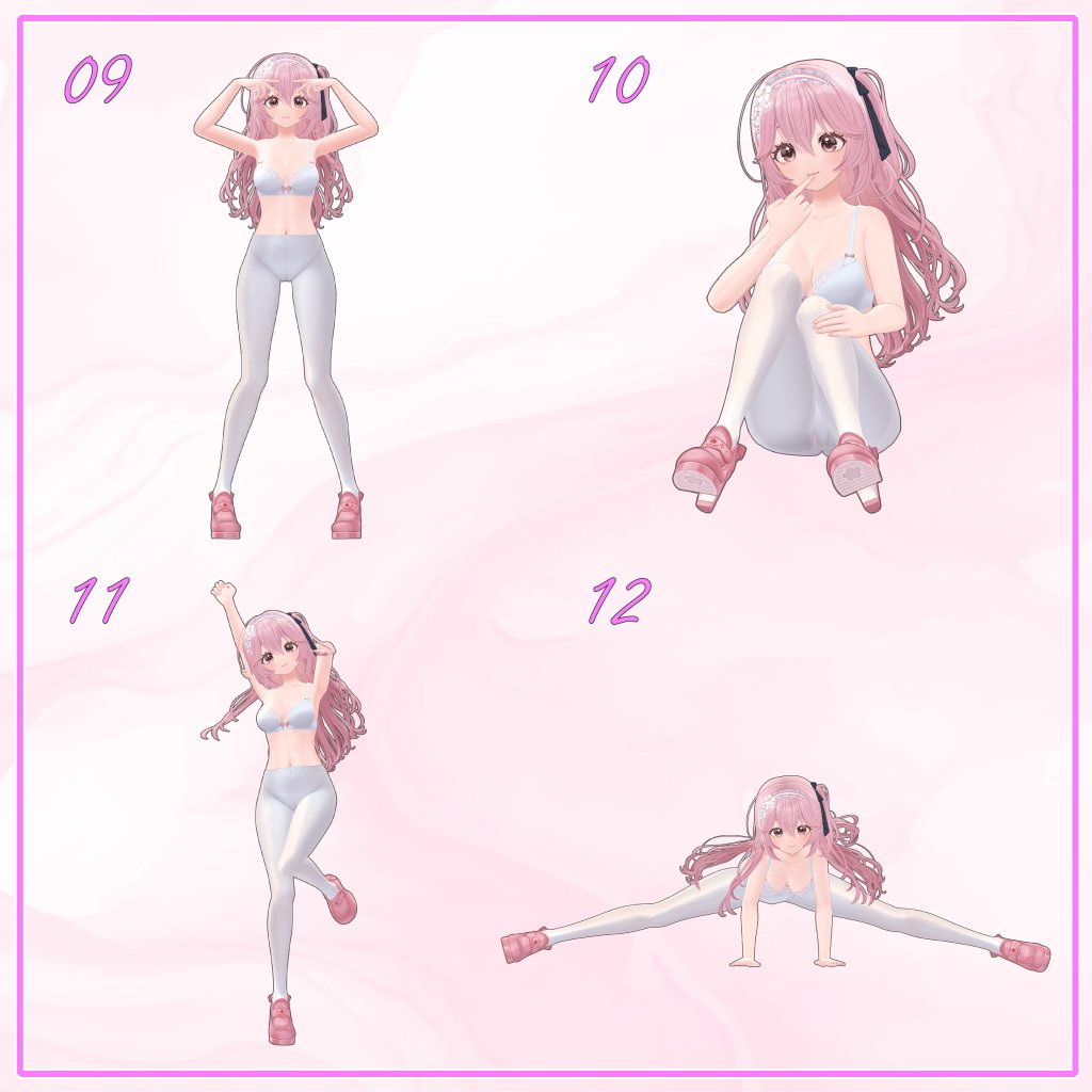 VRC_Rice_Works's tweet image. 販売ページは、こちらになります

[Cutie Pose] for Rinasciita
booth.pm/ja/items/76258…

おまけ付き版は #AvatarPoseLibrary 設定済みPrefabも同梱！
対応ツールを導入後、アバターに組み込めば
アップロードして、すぐに使えます♪