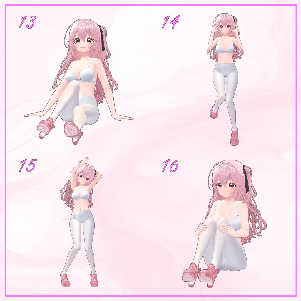 VRC_Rice_Works's tweet image. 販売ページは、こちらになります

[Cutie Pose] for Rinasciita
booth.pm/ja/items/76258…

おまけ付き版は #AvatarPoseLibrary 設定済みPrefabも同梱！
対応ツールを導入後、アバターに組み込めば
アップロードして、すぐに使えます♪