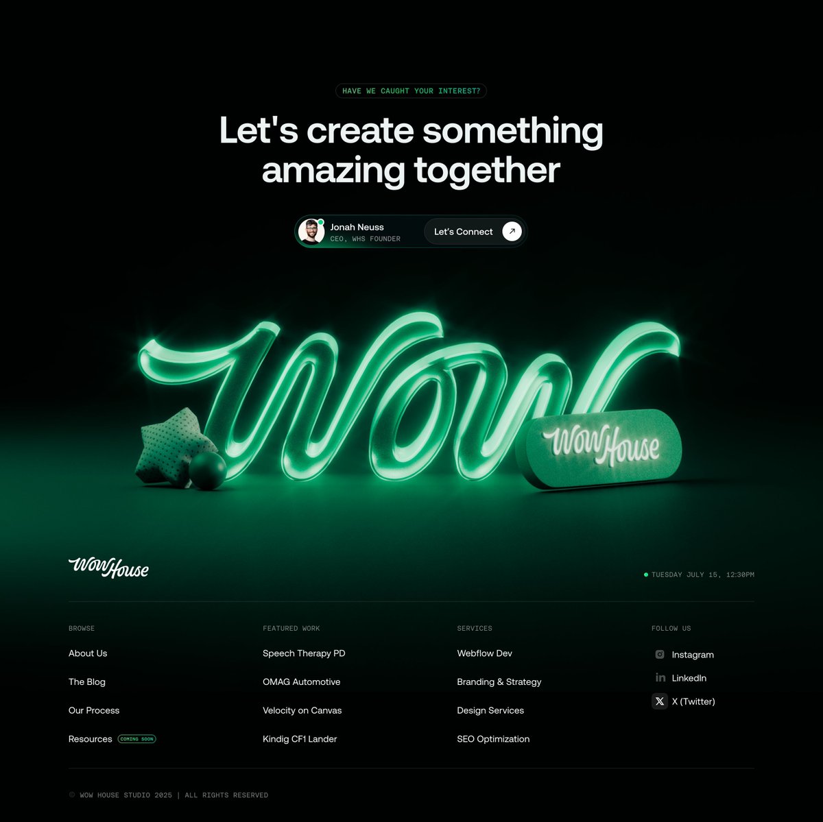 Updated footer for a client with 3D