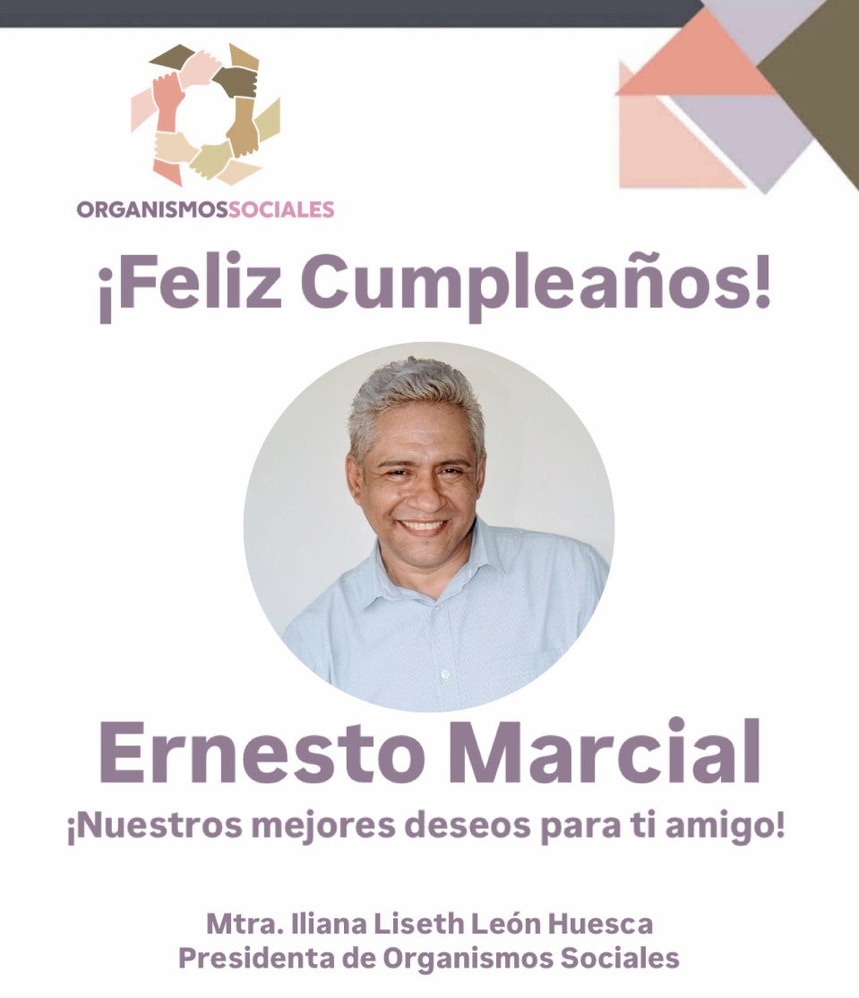 Felicitamos con mucho cariño a nuestro amigo Ernesto Marcial por su Cumpleaños. ¡Muchas Felicidades! ¡Un fuerte abrazo!