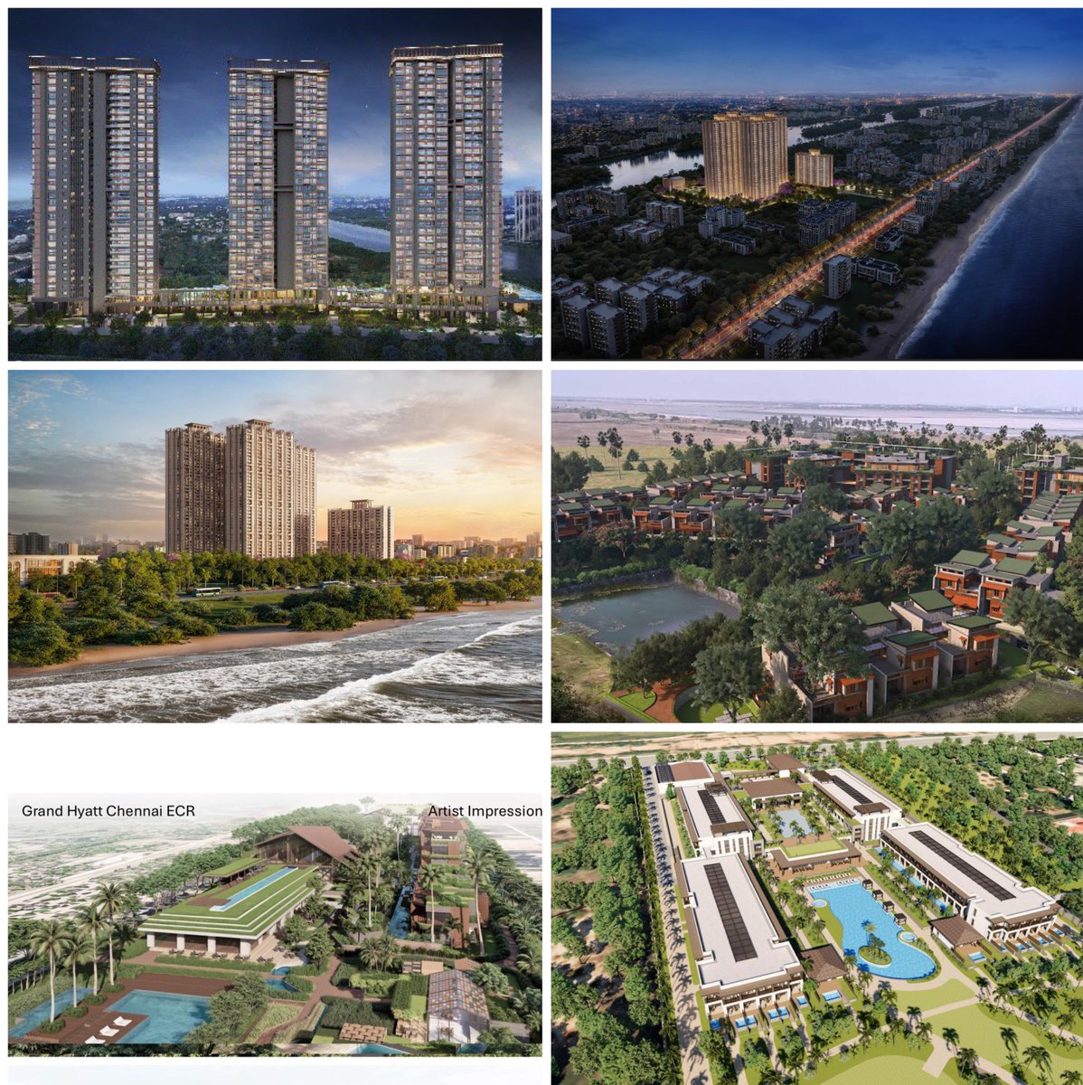 ECR : Clearly emerging as #Chennai  New Happening Corridor! Projects in pipeline 🏖️🌊🏄🏨🍽️ :
1. A massive 223 Acre Nandavanam Heritage Park with retail, beach front, open air concert space, parks etc
➡️Status : Central Govt approved with 100 Crs funding &amp; in tender stage 
2.