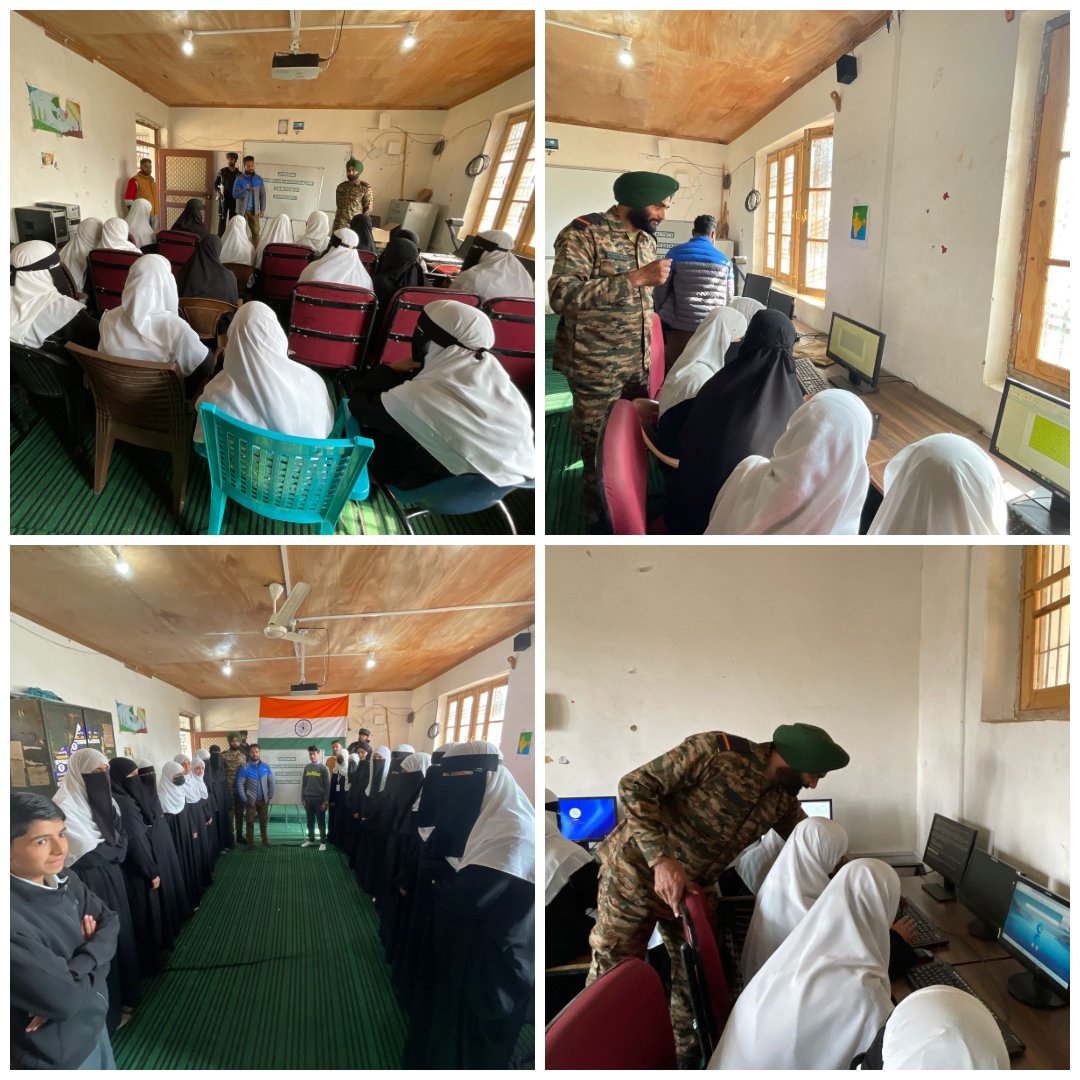 Heroofkashmir's tweet image. Pazalpura conducted a Workshop on Computer Data Entry Skills at Govt Higher Secondary School, Dangerpura on 06 Nov 2025. The session enhanced students’ digital proficiency &amp;amp; strengthened the bond between the Indian Army and local youth. 💻🇮🇳 #IndianArmy #SkillDevelopment