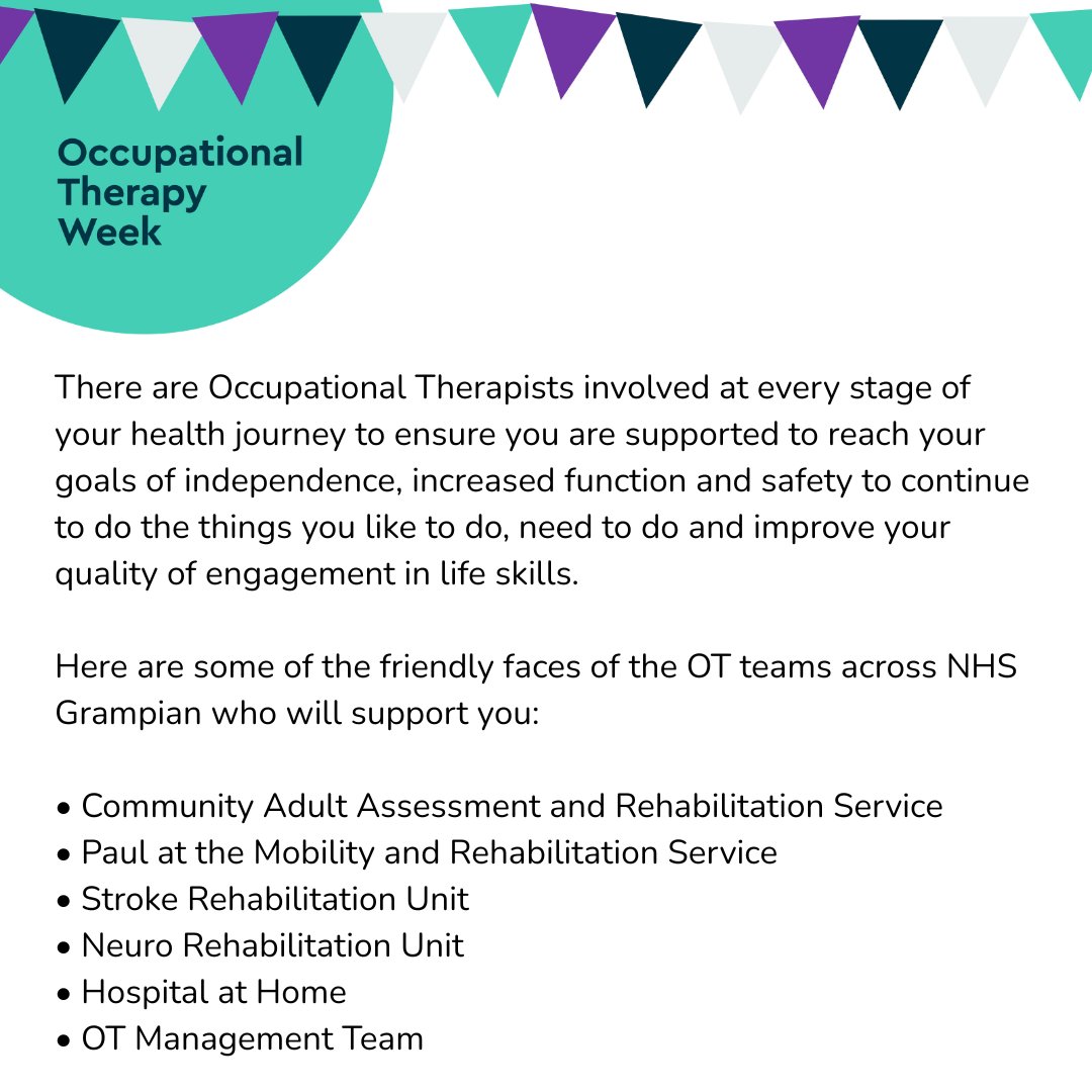 NHSGrampian's tweet image. There are OTs involved at every stage to help support staff and patients on their health journey.

We hope you have enjoyed #OTWeek2025
 
#EmpoweringLives #OccupationalTherapy #PreventingAdmissions #HospitalAtHome #NHSGrampian #ProudtobeNHSG #TeamGrampian