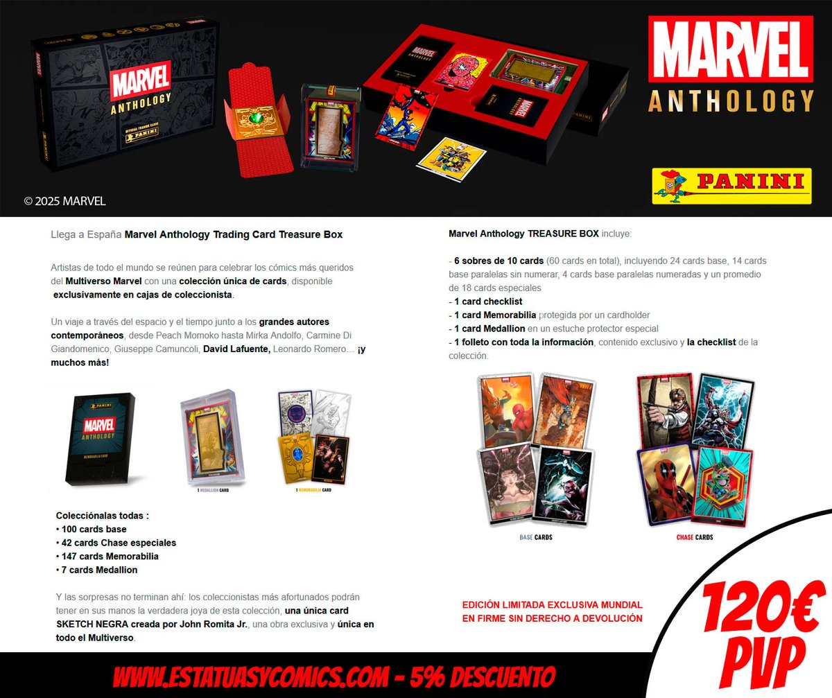 RESERVA YA MARVEL ANTHOLOGY TRADING CARD TREASURE BOX

¡ASEGURA TU UNIDAD!

estatuasycomics.com/producto/marve…

5% de descuento, consíguela a 114€