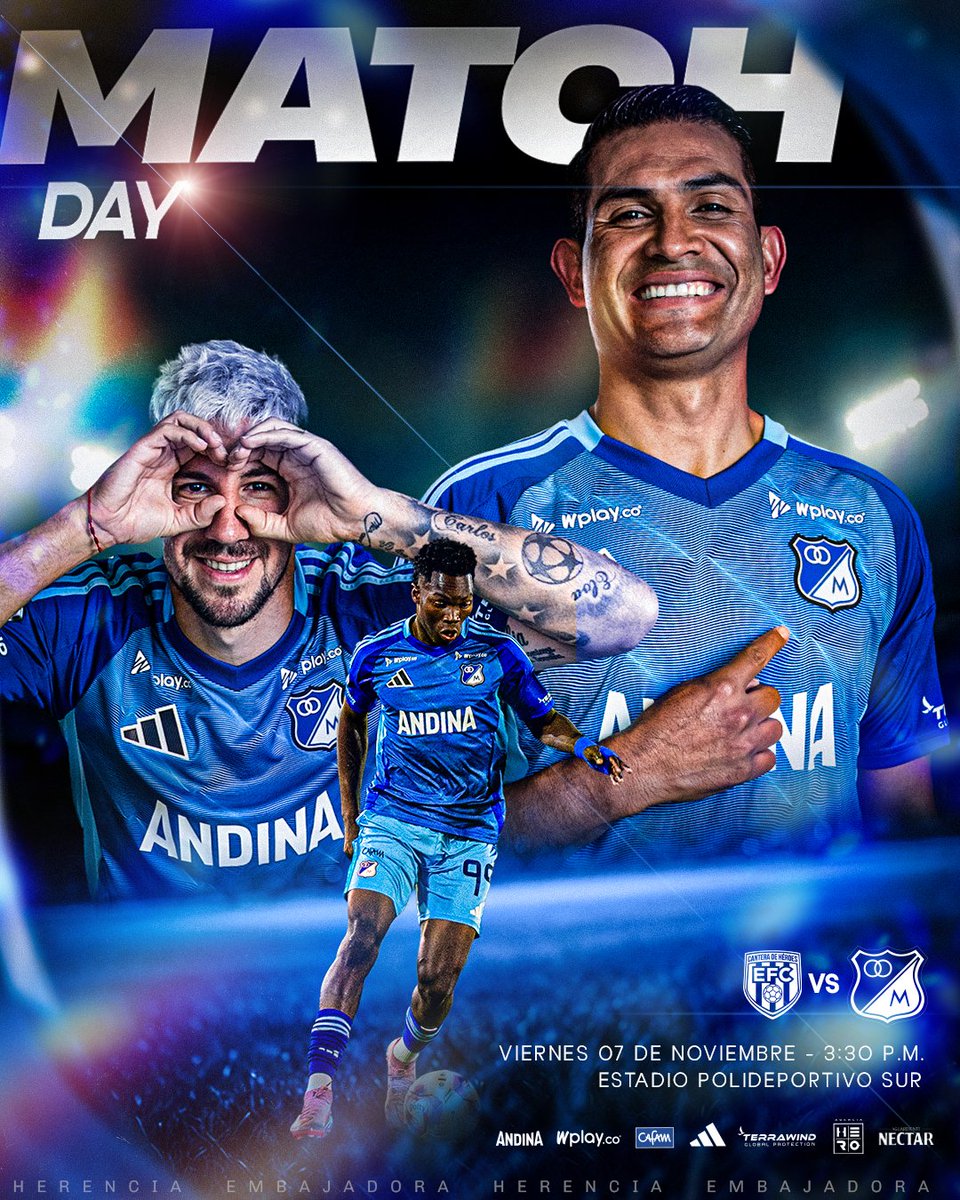 ¡HOY JUEGA MILLONARIOS! ⚽💙🔥

⏱️ El balón rodará a las 3:30pm en el Polideportivo Sur para nuestro juego frente a Envigado.