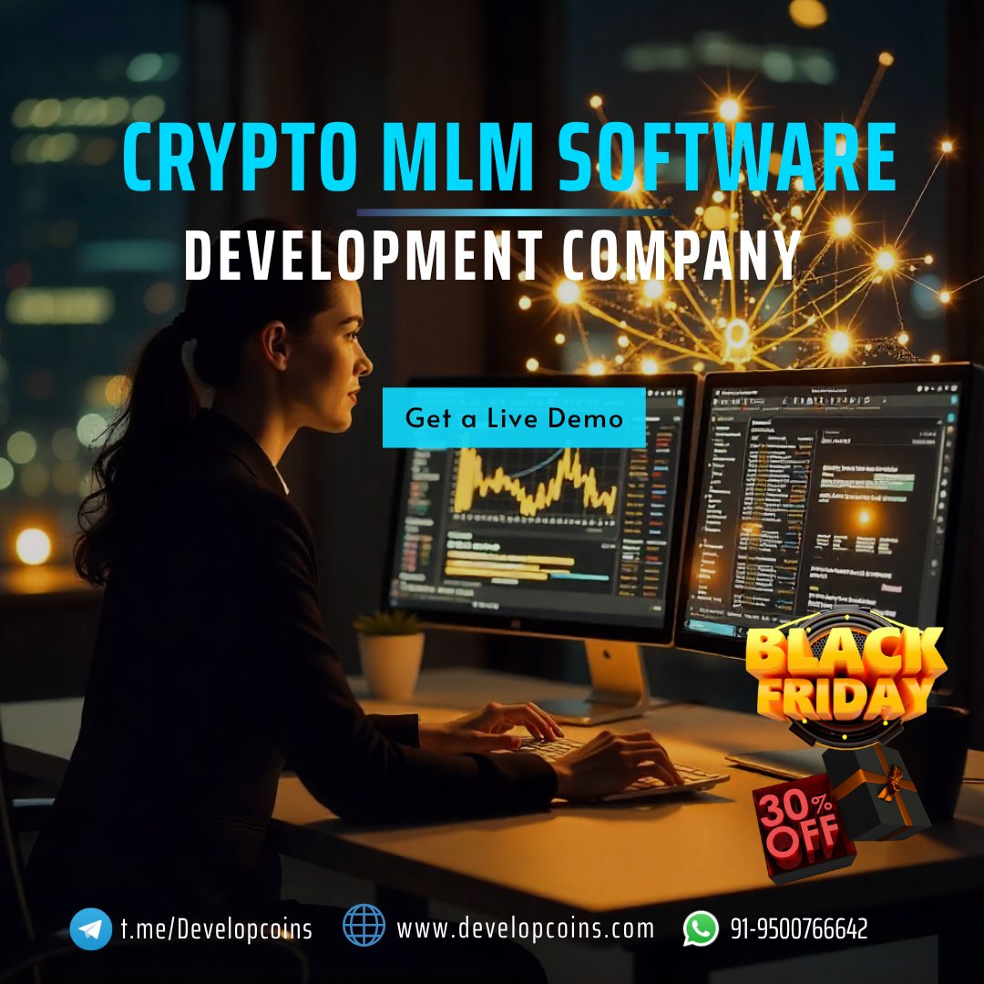 Developcoins__'s tweet image. 🌍 Trending in 2025: Crypto MLM Platforms built on Blockchain! 🚀

“Automate payouts &amp;amp; scale globally with secure Blockchain MLM software.” ✅

🎉 Black Friday Offer: 30% OFF + Free Demo &amp;amp; Consultation!

👉 Visit: developcoins.com/cryptocurrency…

💬 WhatsApp: +919500766642

#CryptoMLM