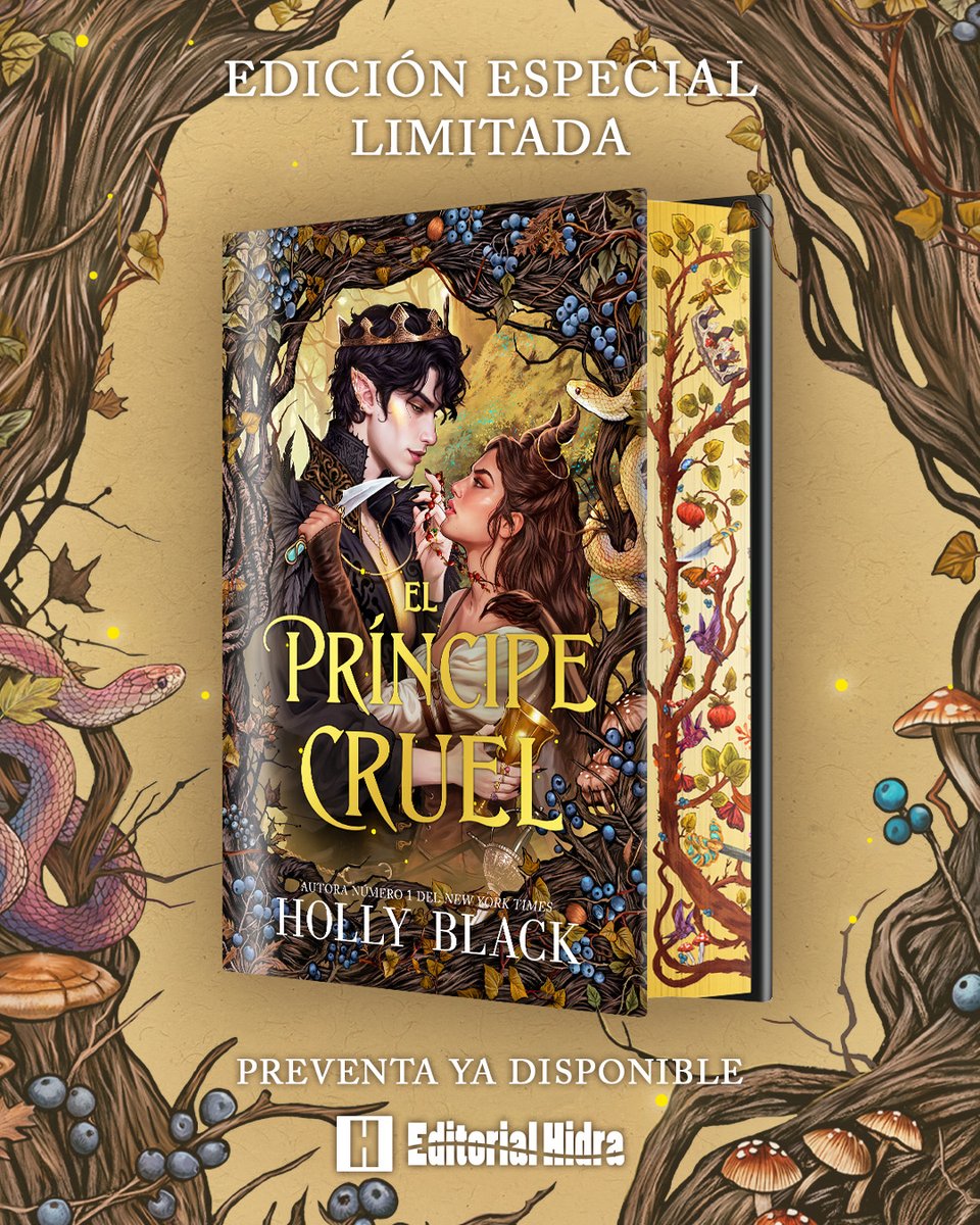 EdHidra's tweet photo. 📢 ¡ATENCIÓN! ✨
¡Novedades sobre la edición especial en tapa dura con cantos pintados de El Príncipe Cruel, de Holly Black!

¡Ya podemos mostraros la nueva y espectacular sobrecubierta que llevará esta edición!
Ilustración de Gonzalo Mendiverry 🖌️

Más detalles⬇️ https://t.co/JFtNLlgymw
