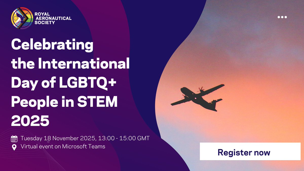 AeroSociety's tweet photo. Join us for the RAeS International Day of LGBTQ+ People in STEM 2025 with Lady Phyll (UK Black Pride) & Poggy Murray Whitham (EqualEngineers).
🗓 13:00–15:00 GMT | 💻 Online | 🎟 Free
https://t.co/nSwH9vavyT
#PrideInSTEM #LGBTQinSTEM #RAeS https://t.co/E4x8KcS2Az