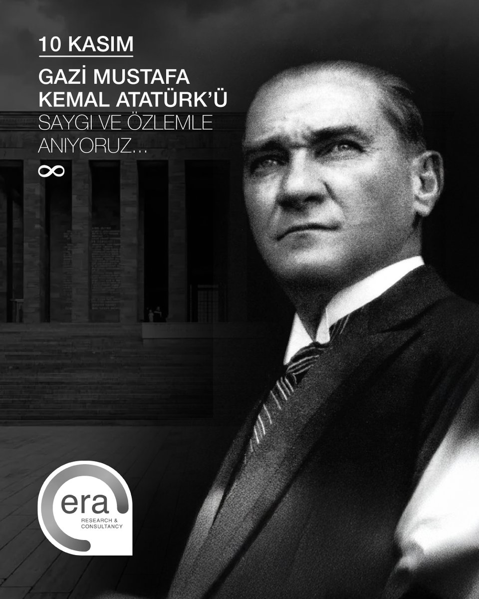 Cumhuriyetimizin kurucusu ve Ulu Önderimiz Gazi Mustafa Kemal Atatürk’ü, aramızdan ayrılışının 87. yılında saygı, özlem ve minnetle anıyoruz. Emanetinin izinde, ilkelerinin ışığında yürümeye devam edeceğiz.

#eraresearch #eraarastirma #10Kasım