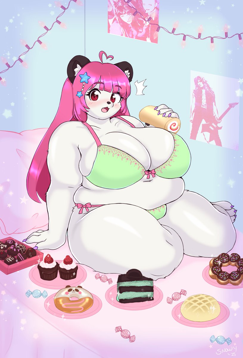 why is she eating snacks in the bed?? 🙀