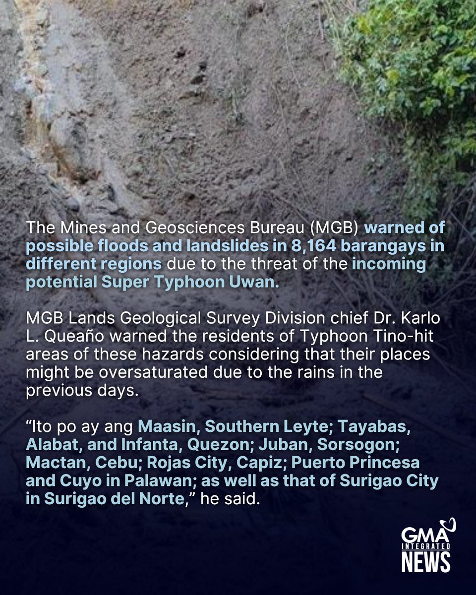 gmanews's tweet image. Around 8.4 million people may be affected once potential super typhoon #UwanPH hits the country, the Department of Social Welfare and Development (DSWD) said on Friday.  

Here’s what you need to know about #UwanPH.  

Read related articles:

gmanetwork.com/news/topstorie……