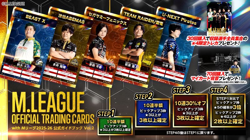 Mリーグ 公式ガイドブック 2冊セット　岡田紗佳　萩原聖人　サイン付き 🀄️ #Mリーグトレカ 「Mリーグトレカ with Mリーグ2025-26公式ガイド