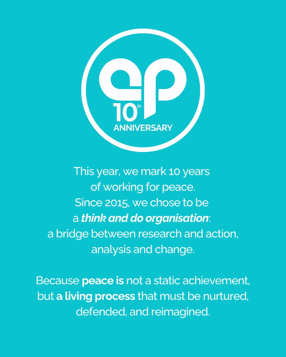 #Italy 🇮🇹 had no organisation fully dedicated to #peacebuilding.
So we created one.

10 years later, AP is a community of people turning research into action, and ideas into peace.
🎙️ With #AP10Voices we start from our beginning:
why peacebuilding, and why in Italy?