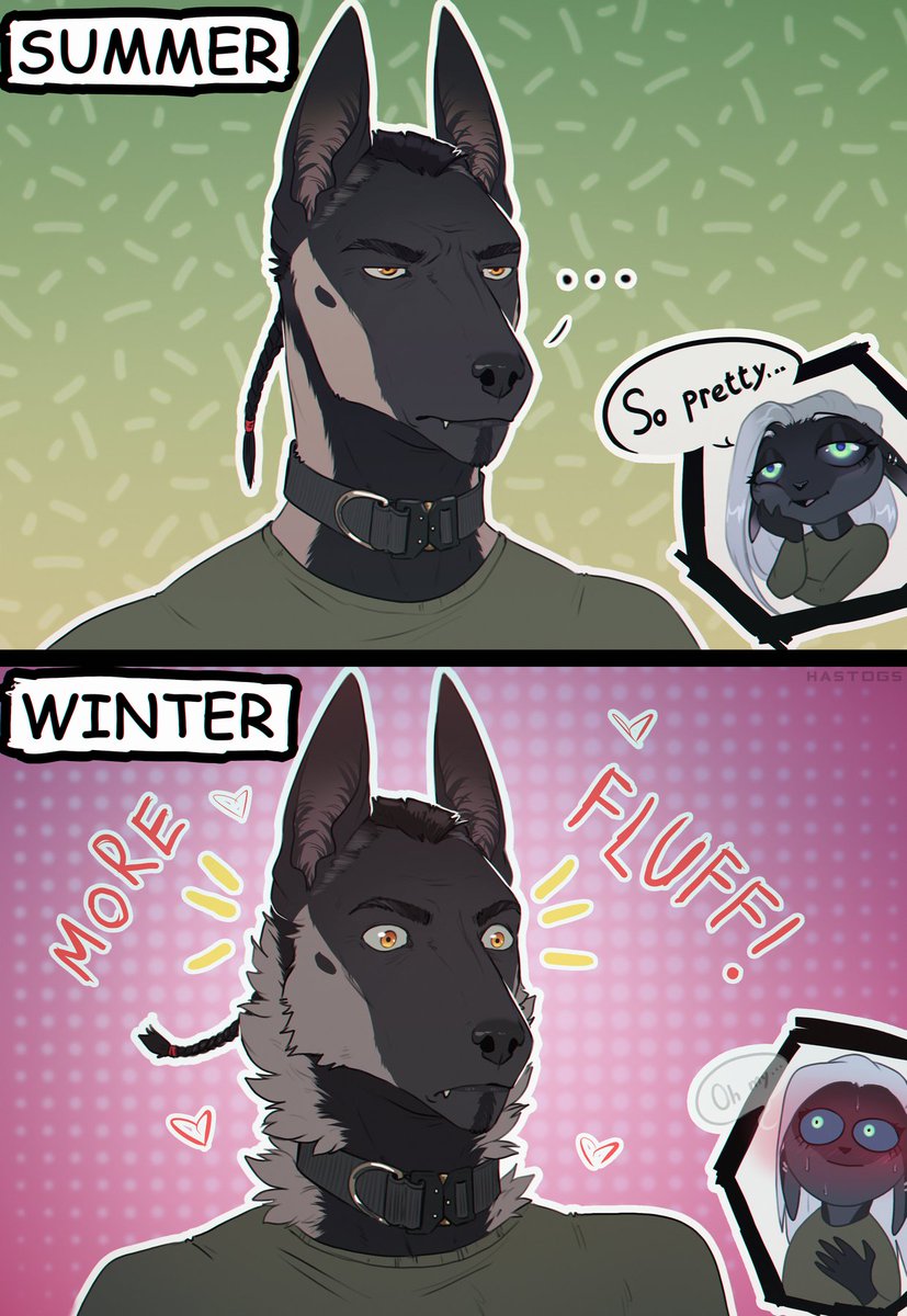 Personal: Adorable fluff.
<a href="/CanineCryo/">CryoCanine</a> and I ♥️
#hastogs #furryarwork