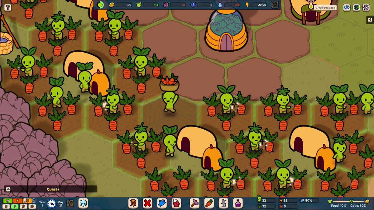 GreenAgainGame's tweet image. Hey #PitchYaGame! 

Meet Green Again! A laid-back colony builder where you help the Sproutlings, our adorable plant people, to restore nature on a barren wasteland!

If you want to unwind with some relaxing settlement building and management, this is the game for you!

#indiegame