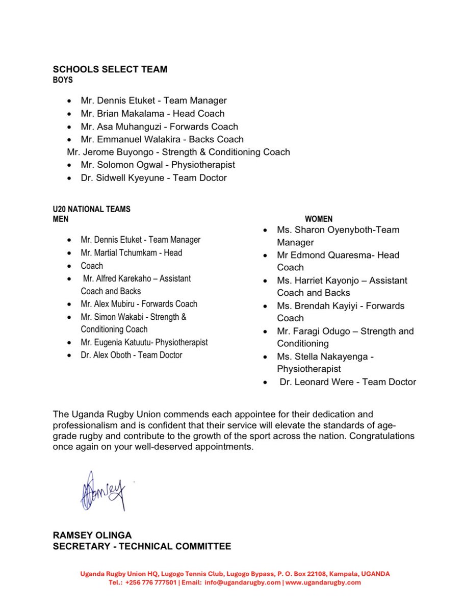 Uganda Rugby Union tweet media