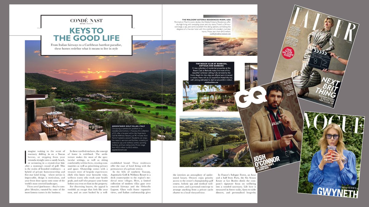 ArgentarioGolf's tweet image. Delighted to see our Argentario Golf Villas project featured in Tatler, Vogue, GQ and House &amp;amp; Garden, among the residences that are redefining contemporary luxury living ✨

#luxuryvillas #luxuryrealestate #golfvillas #tuscanyitaly